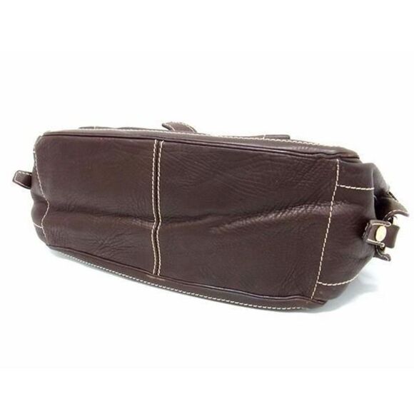 Celine Dark Brown Leather Satchel with Gold Accents - Picture 3 of 10